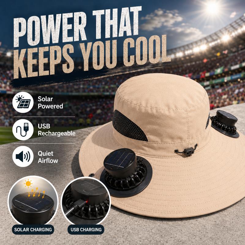 🧢 Quenzly Cooling Solar Hat – Hands-Free Cooling for Fishing, Hiking, Camping & More. ☀️