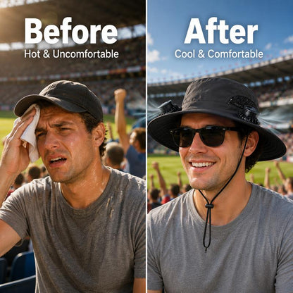 🧢 Quenzly Cooling Solar Hat – Hands-Free Cooling for Fishing, Hiking, Camping & More. ☀️