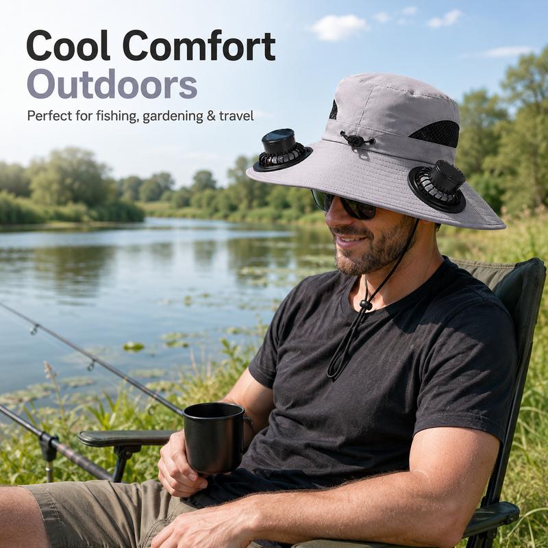 🧢 Quenzly Cooling Solar Hat – Hands-Free Cooling for Fishing, Hiking, Camping & More. ☀️