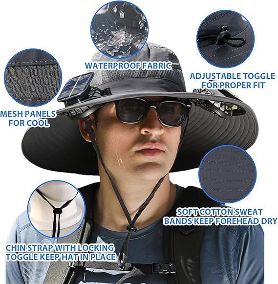 🧢 Quenzly Cooling Solar Hat – Hands-Free Cooling for Fishing, Hiking, Camping & More. ☀️