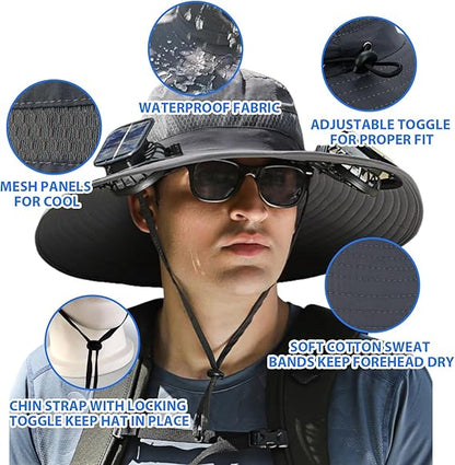 🧢 Quenzly Cooling Solar Hat – Hands-Free Cooling for Fishing, Hiking, Camping & More. ☀️