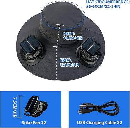 🧢 Quenzly Cooling Solar Hat – Hands-Free Cooling for Fishing, Hiking, Camping & More. ☀️