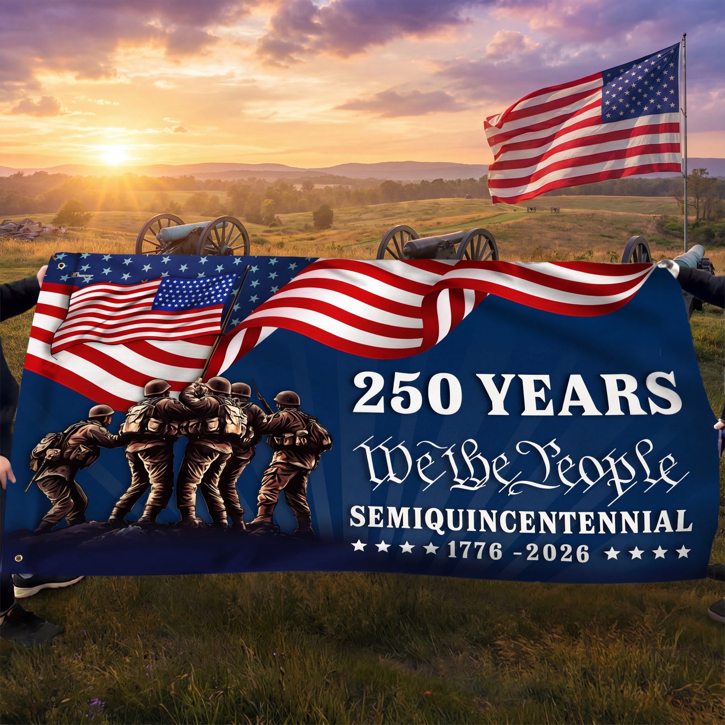 American Flag, 250 Years We The People Semiquincentennial Grommet Flag