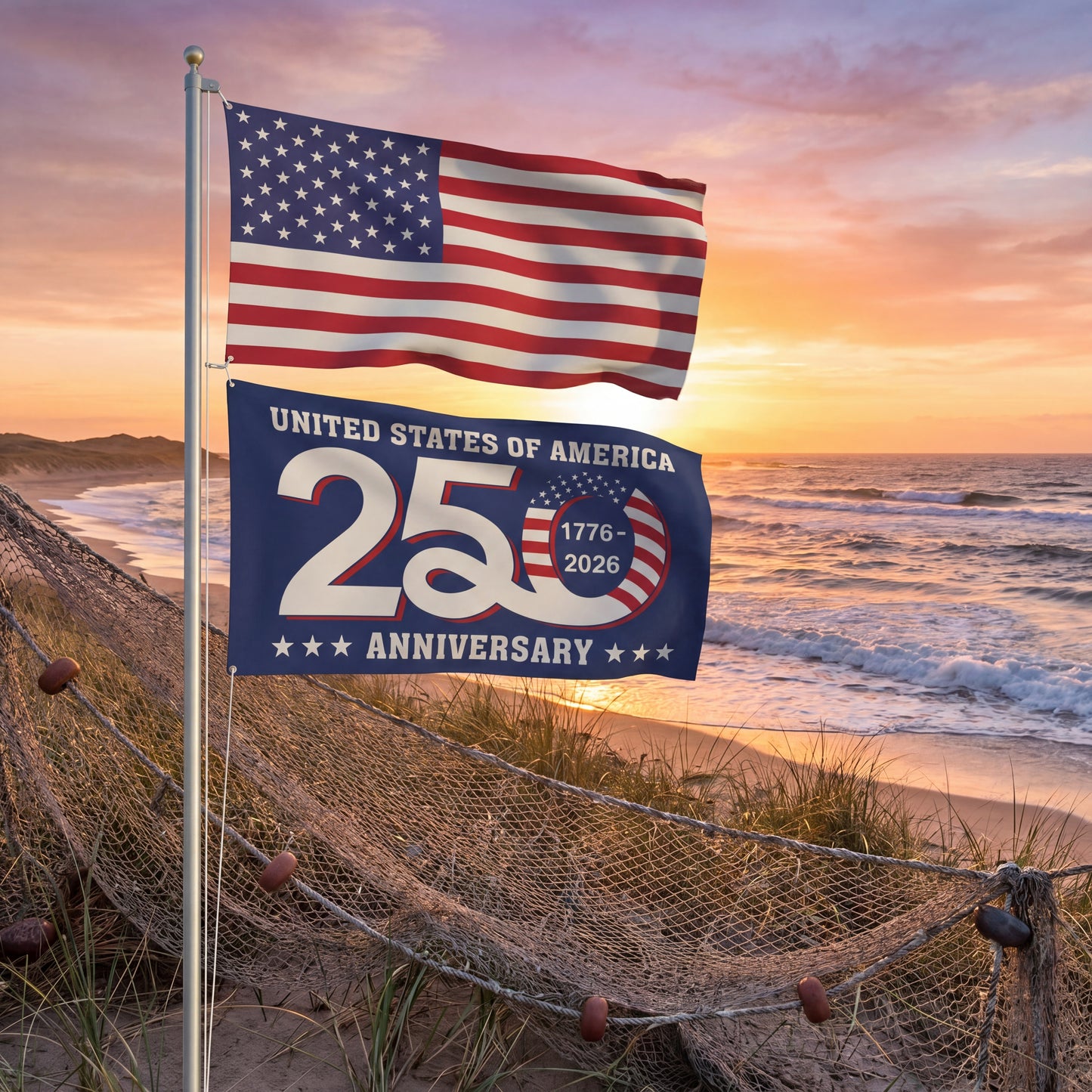 Patriotic 250th Anniversary 1776 2026 United States of America Semiquincentennial Grommet